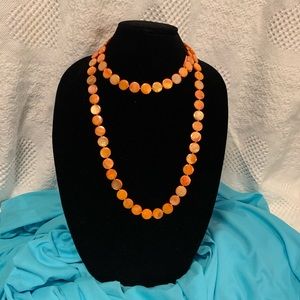 Orange Shell Bead Necklace